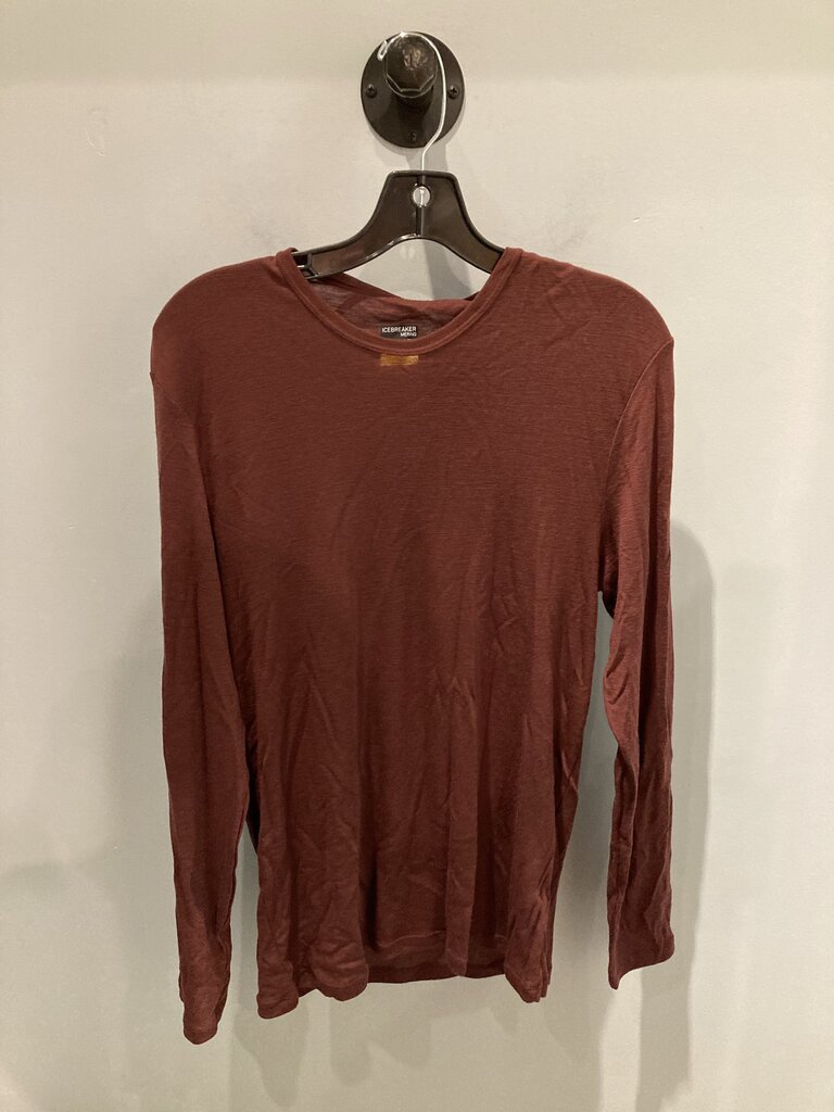 (NEW) Icebreaker Merino Wool Base Layer Top, Rust, Men's L