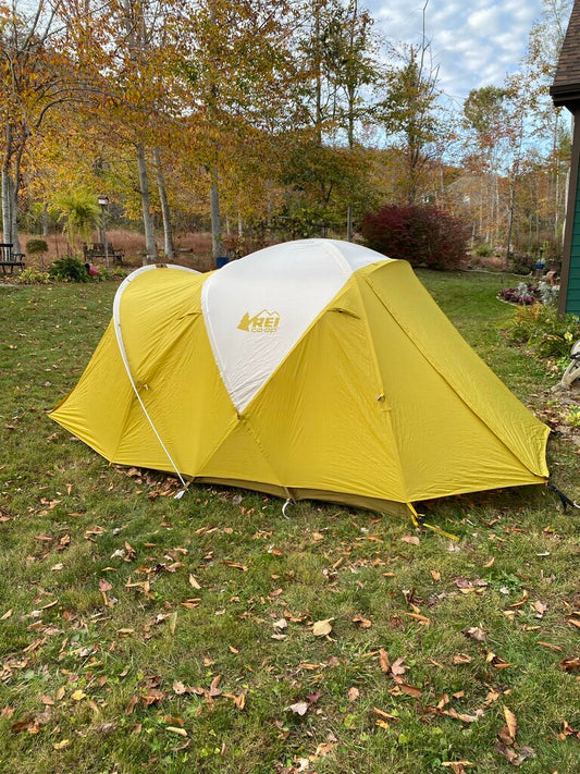 (NEW) REI Base Camp 4 Tent, Yellow, 4 Person