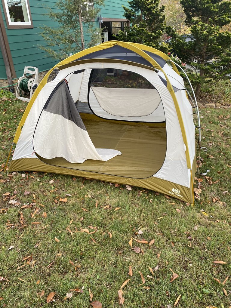 (NEW) REI Base Camp 4 Tent, Yellow, 4 Person