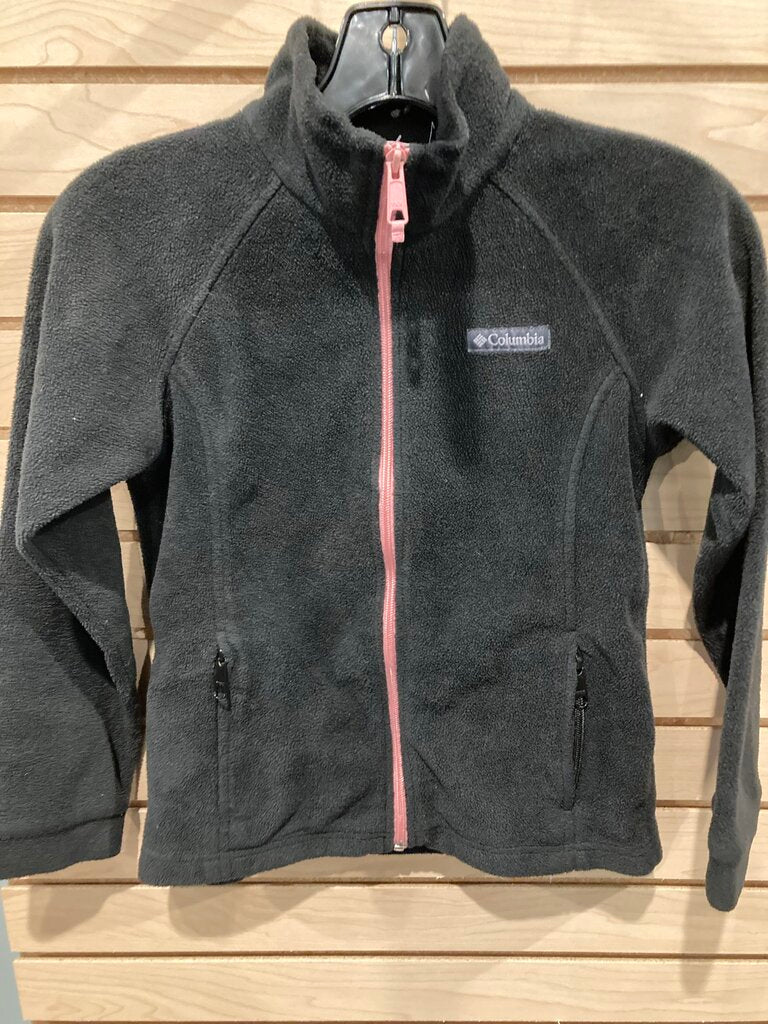 Columbia Full Zip Fleece, Black/Pink, Kid's M