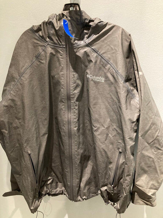 Columbia Full Zip Rain Jacket, Grey, Men's