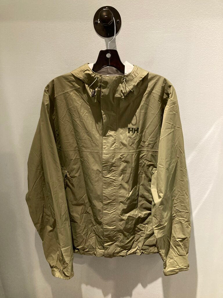 Helly Hansen Full Zip Rain Jacket, Green, Men's L
