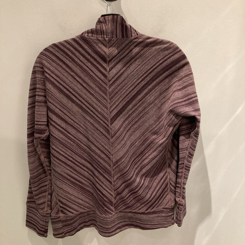 Prana LS Wrap Sweater, Purple Stripes, Women's XS