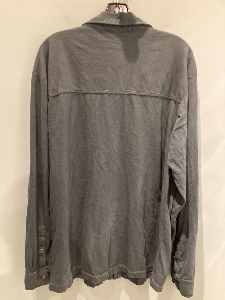 Prana LS Button Up Top, Blue, Men's XL