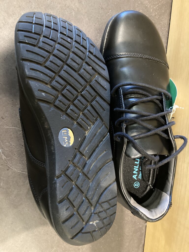 Lems Leather Lace Up Shoes, Black, Men's 10