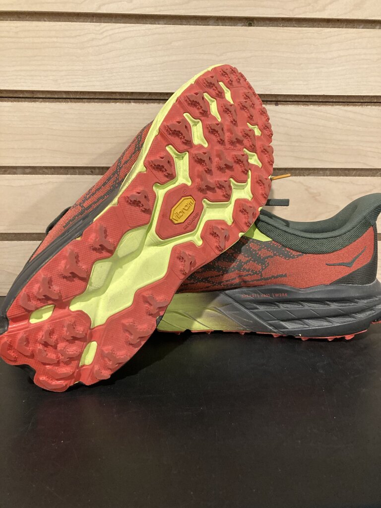 (NEW) Hoka Speedgoat 5 Shoes, Red/yellow, Men's 11.5