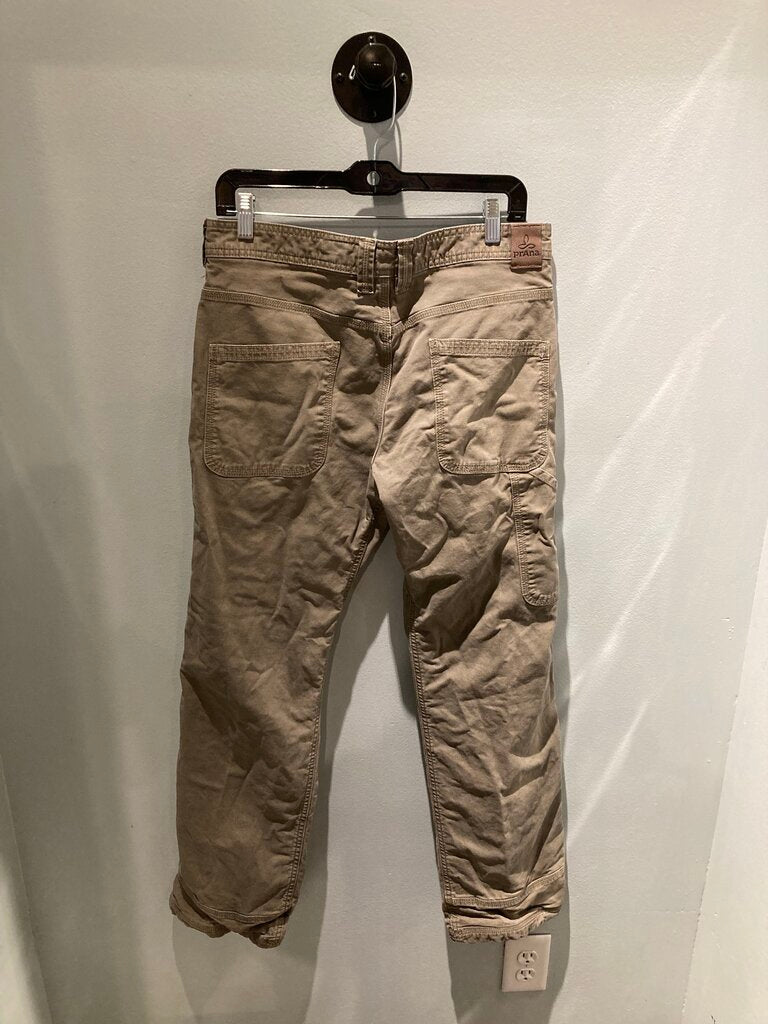 Prana Flannel Pants, Khaki/Red, Men's 32X32