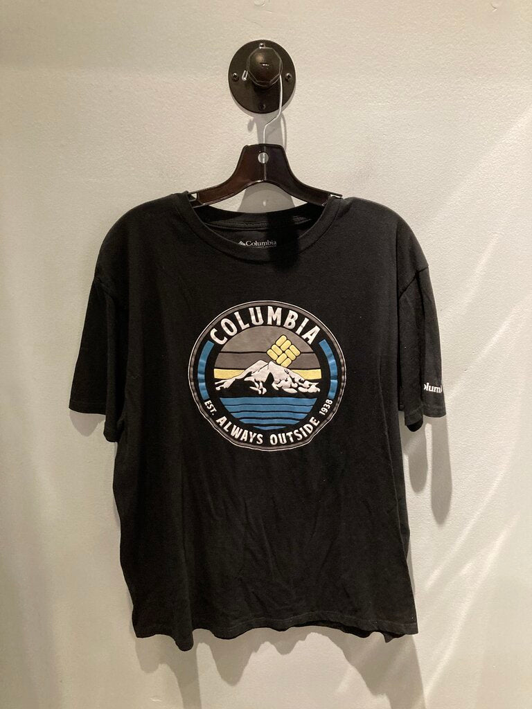 Columbia SS Tee, Black/Logo, Men's XL