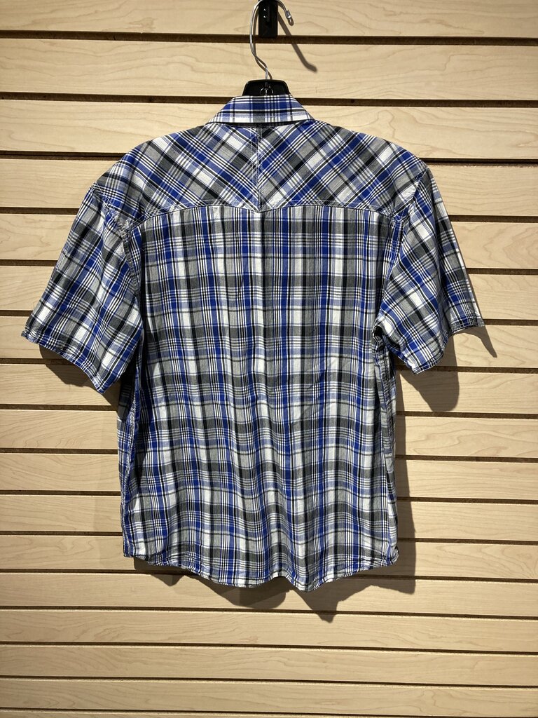 Kavu SS Button Up, Blue/White/Black, Men's M