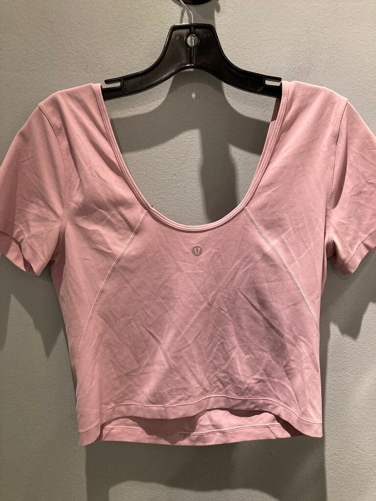 Lululemon SS Top, Pink/Logo, Women's S?