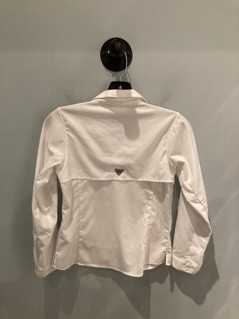 Columbia LS Button Up, White, Kid's M