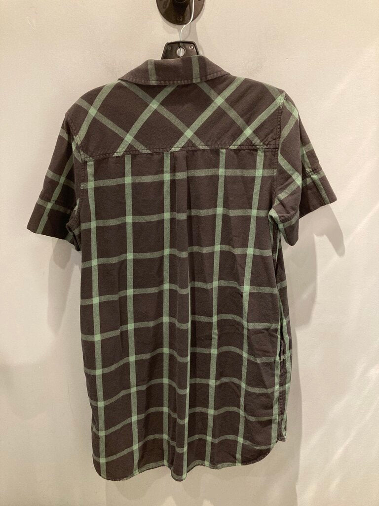 Topo SS Dress, Green Plaid, Women's M