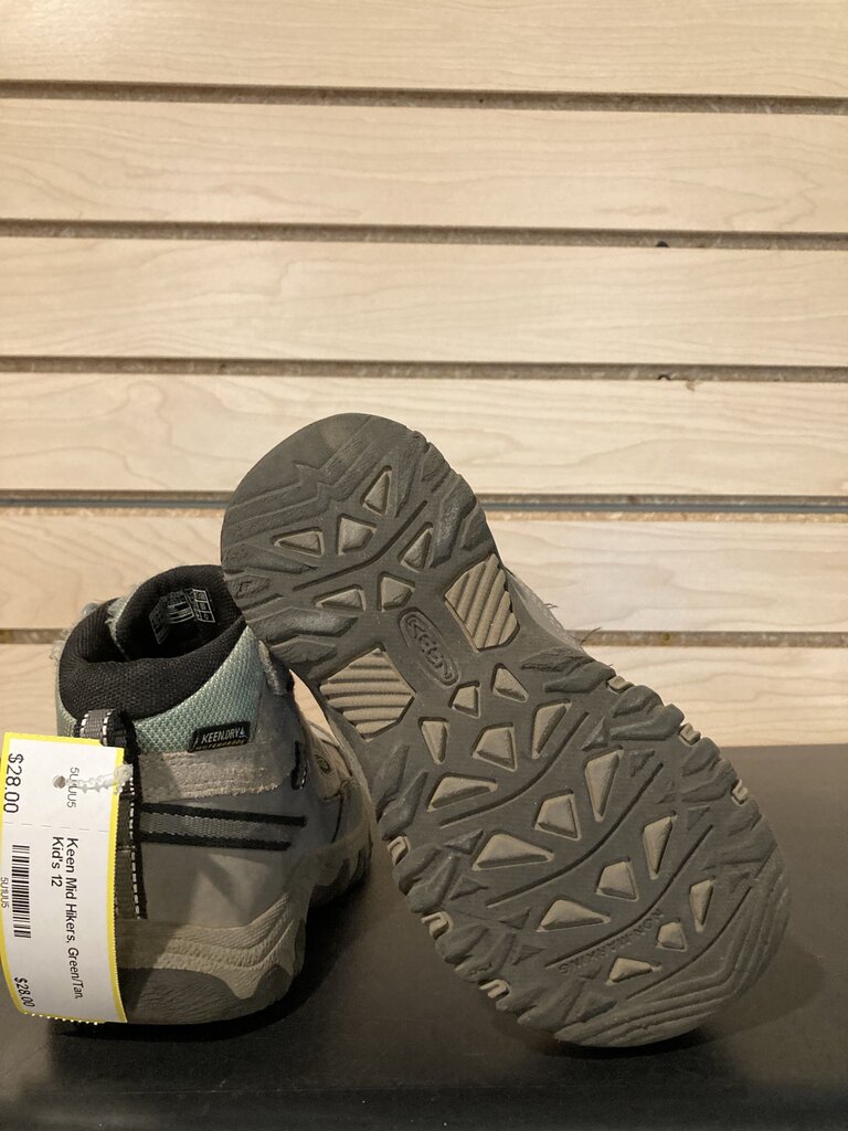 Keen Mid Hikers, Green/Tan, Kid's 12