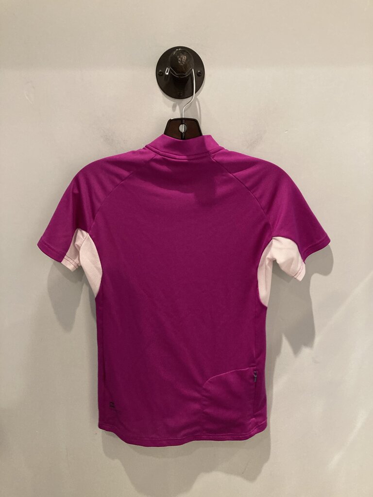 Mavic 1/4 Zip SS, Pink/White, Women's S