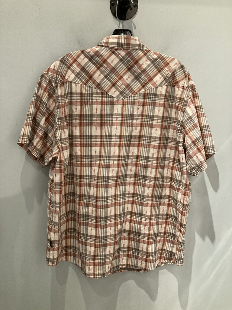 Howler Bros SS Snap Up, Red/Brown Plaid, Men's L
