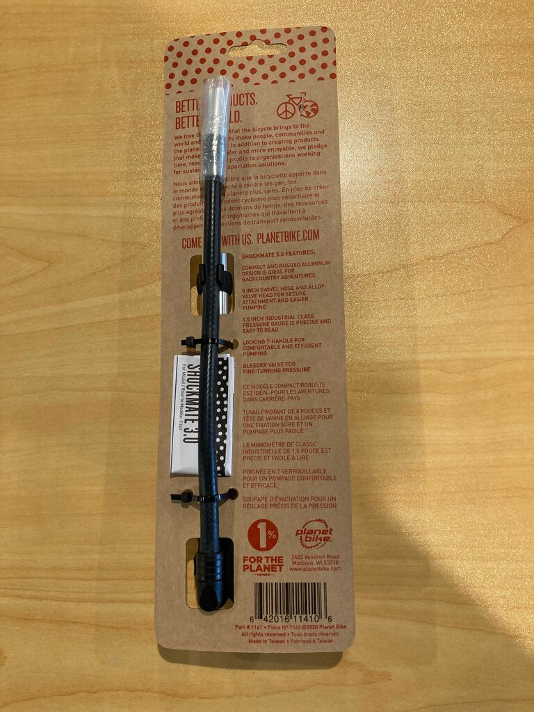 Planet Bike Shockmate 3.0 Shock Pump w/ Gauge (unused)