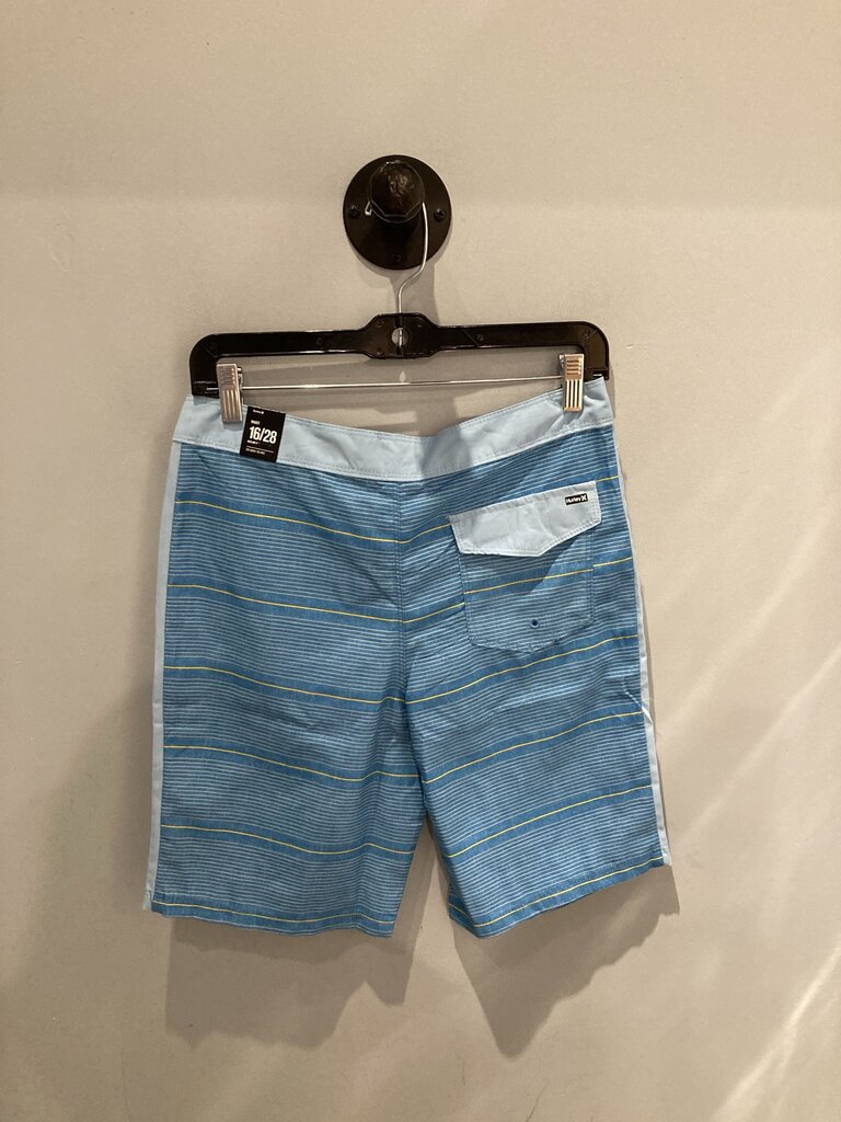 Hurley Swim Trunks, Blue/Yellow, Kid's 16