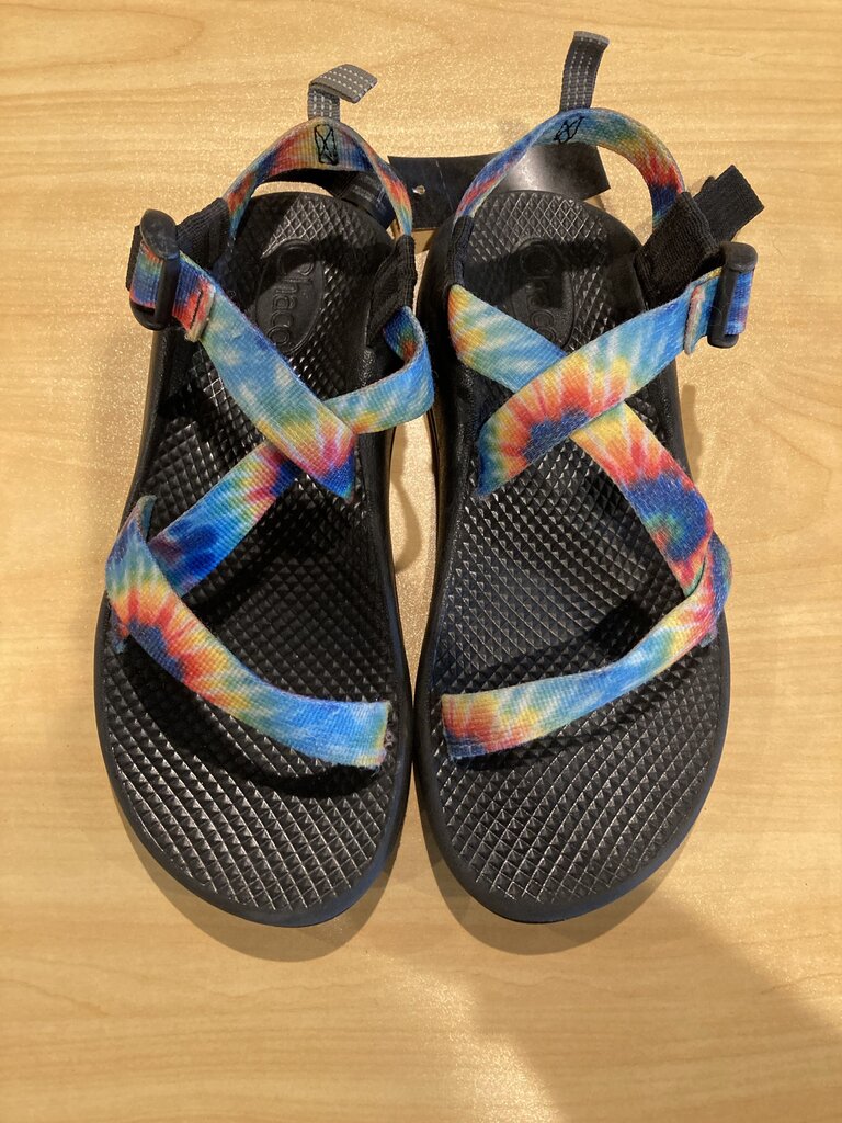 Chaco Sandals, Blue/Red Tie Die, Women's 5