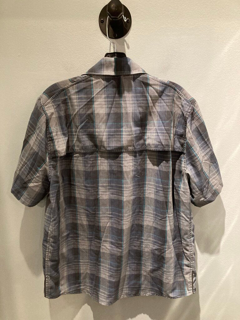 Kitsbow SS Button Up, Blue/Plaid, Men's M