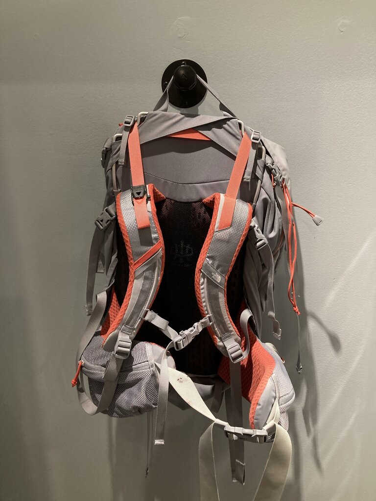 The North Face Terra Backpack, Grey/Red, 55L