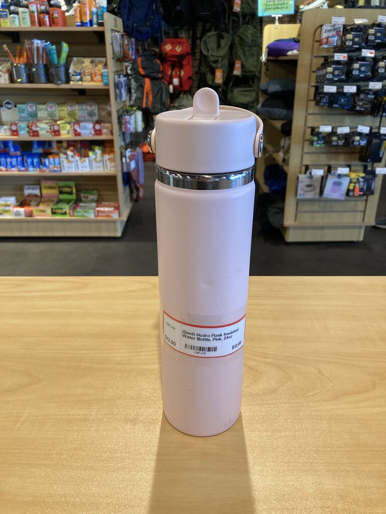 (Dent) Hydro Flask Insulated Water Bottle, Pink, 24oz
