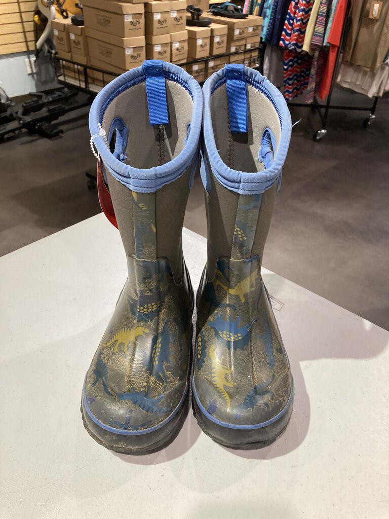 Bogs Classic Boots, Grey Dinosaurs, Kids 13