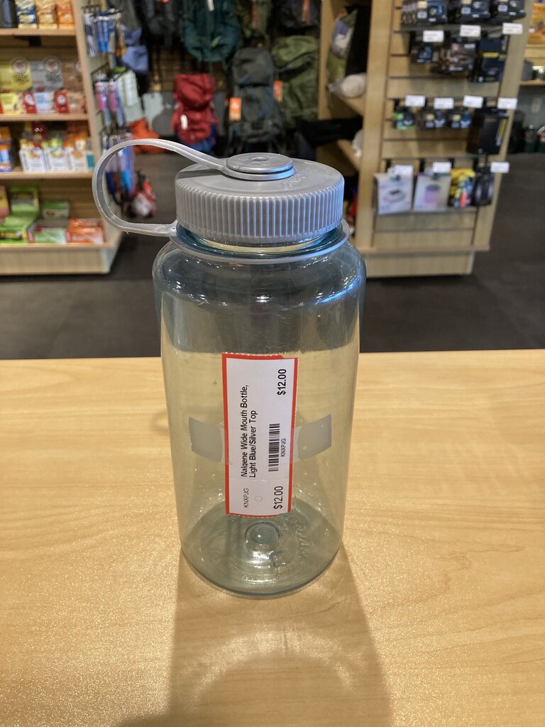 Nalgene Wide Mouth Bottle, Light Blue/Silver Top