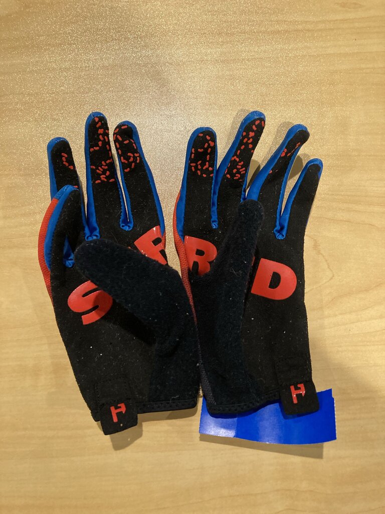 Handup BMX Gloves, Blue/Red, XS