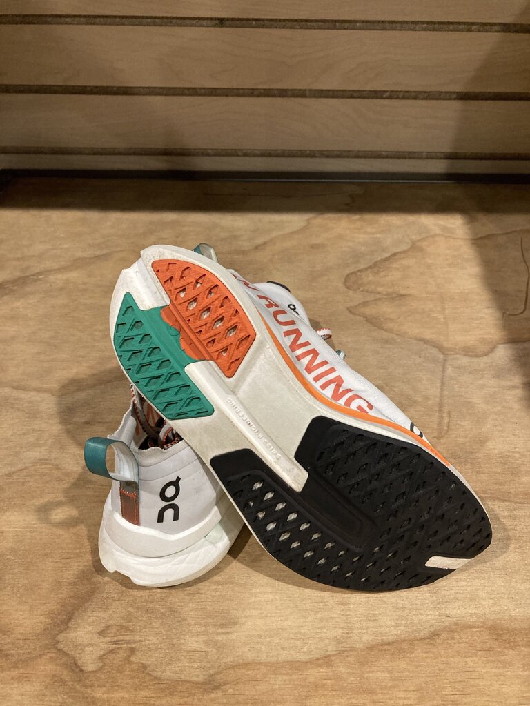 On Cloud Running Shoes, White/Orange, Women's 6.5
