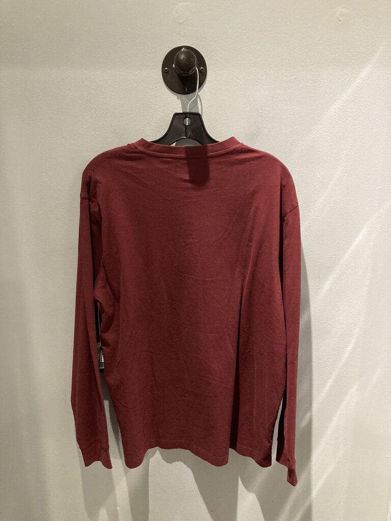 LL Bean LS Henley, Red, Men's M