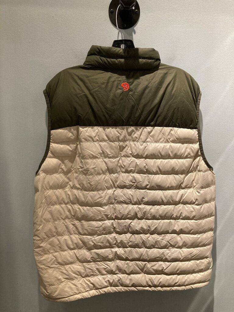 Mountain Hardwear Down Vest, Tan/Green, Men's XL