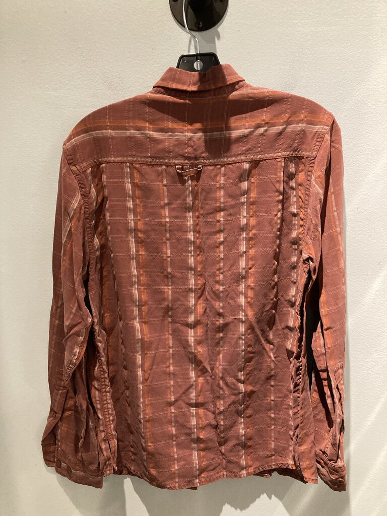 The North Face LS Button Up, Red Rust/Orange/Tan, Men's S