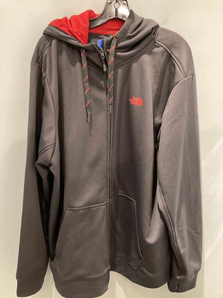 The North Face Zip Hoody, Grey/Red, Men's XXL