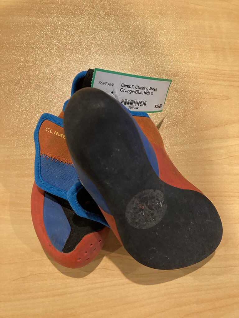 ClimbX Climbing Shoes, Orange/Blue, Kids 11