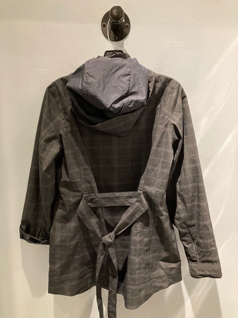Royal Robbins Rain Trench, Black Plaid, Women's S