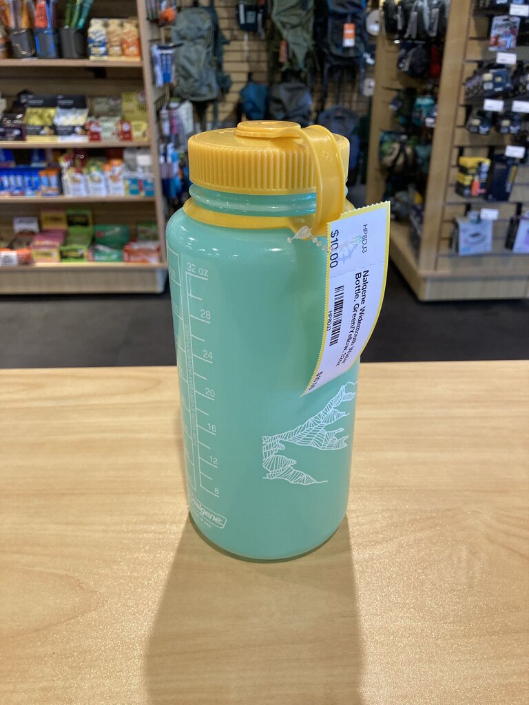 Nalgene Widemouth Water Bottle, Green/Yellow, 32oz