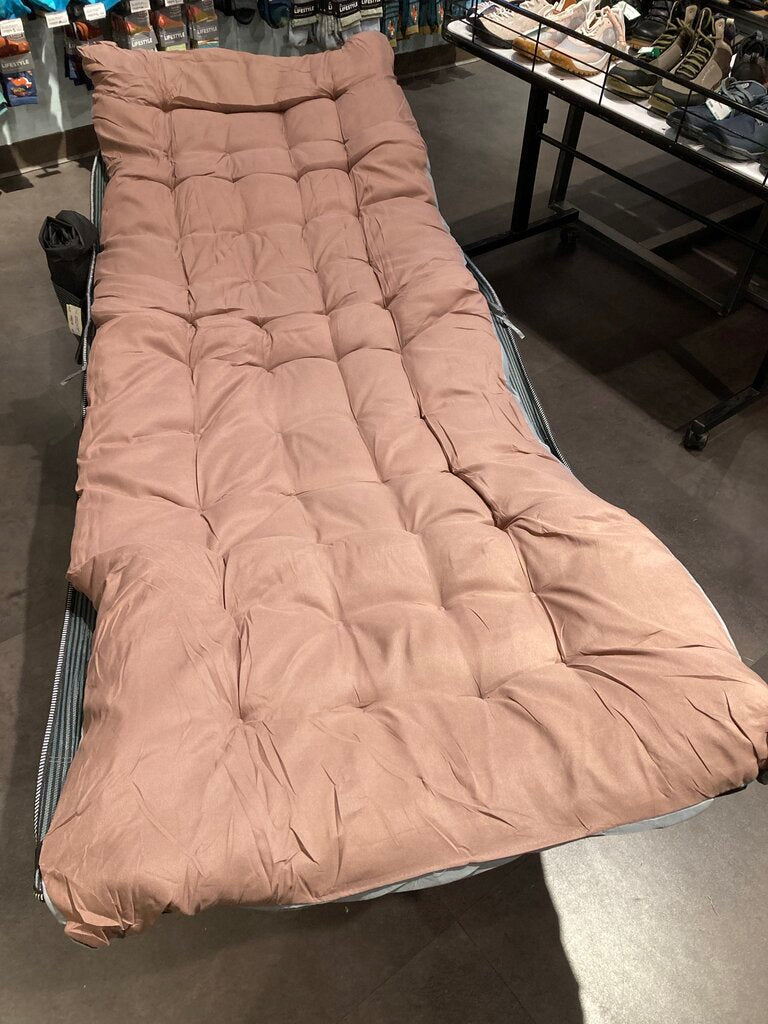 Camping Cot w/ Cushion, Black/Green, 76" x 29"