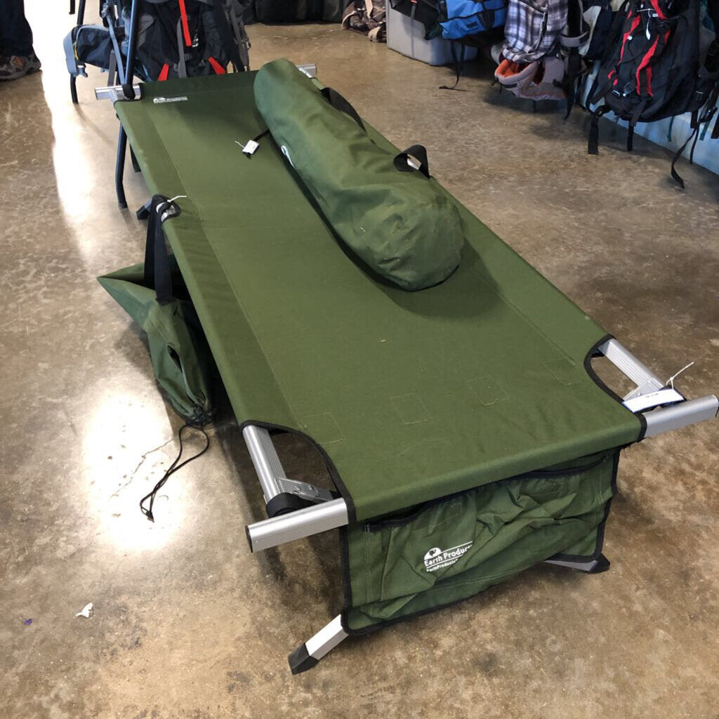 army camping gear Earth Products Miltary Style Cot, Green – Second Gear WNC