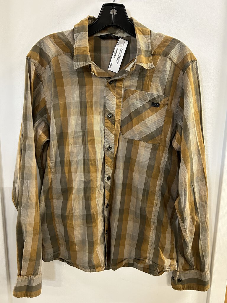 Arcteryx LS Button Up, Yellow/Sage, Men's S