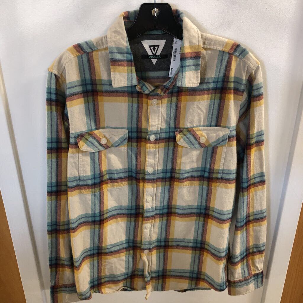 Vissla LS Flannel, Yellow/Teal, Men's S