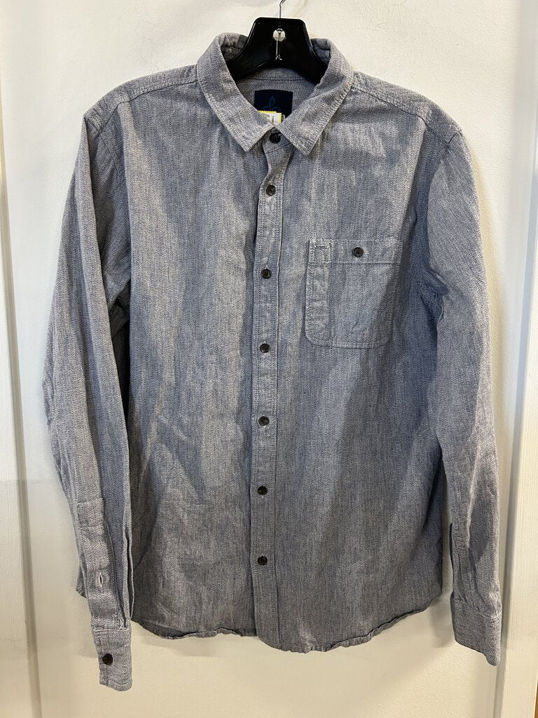 Prana Button Up, Blue, Men's S