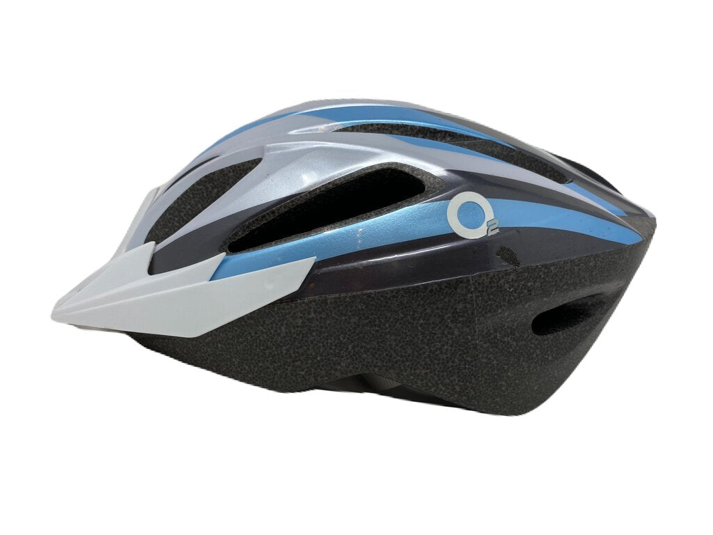 Bike Helmet, Blue/Silver, XL