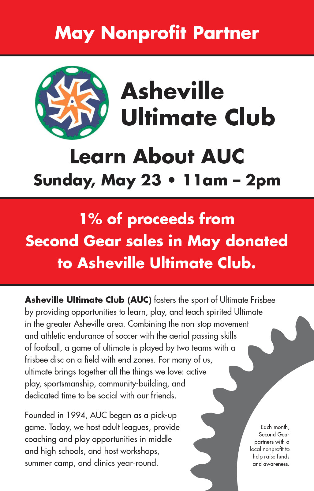 May Non-Profit: Asheville Ultimate Club (AUC)