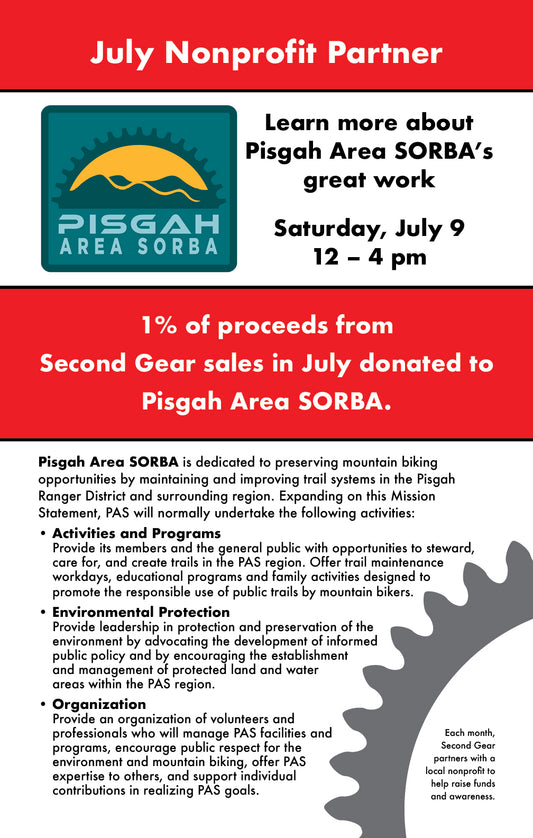 Second Gear's July Nonprofit: Pisgah Area SORBA