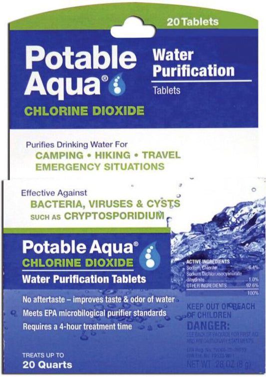 Potable Aqua Chlorine Dioxide Tablets 30 Pack