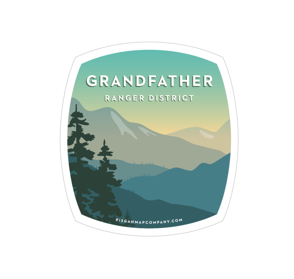 Pisgah Map Co. Sticker, Grandfather Ranger District