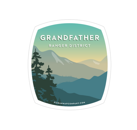 Pisgah Map Co. Sticker, Grandfather Ranger District