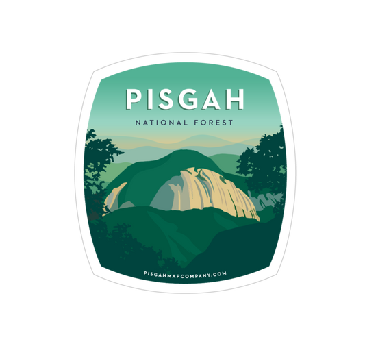 Pisgah Map Co. Sticker, Pisgah National Forest