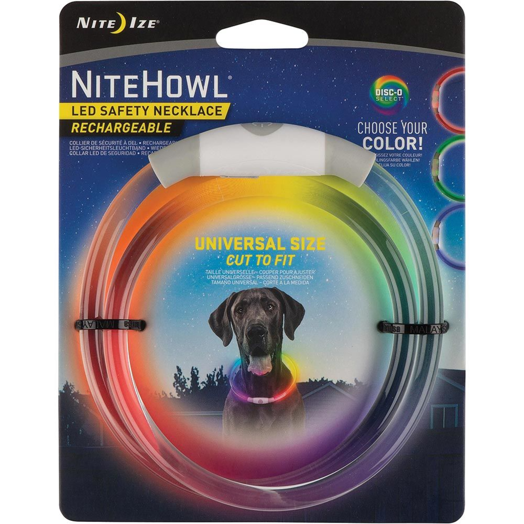 NiteHowl Mini Rechargeable LED Safety Necklace, Disco