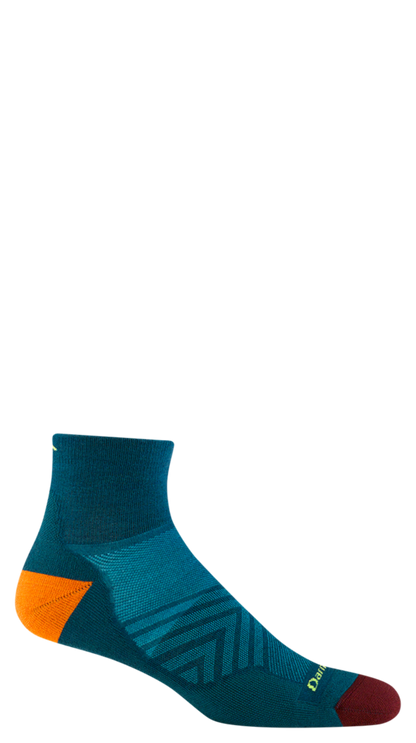 Darn Tough Men's Run 1/4 Ultra-Lightweight w/ Cushion Run Sock, Dark Teal / Style 1040